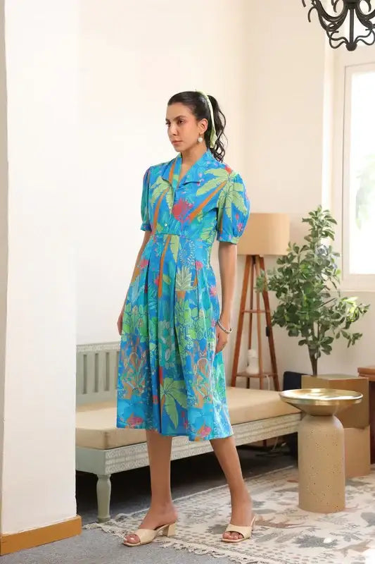 Jungle Symphony Vintage Cotton Dress