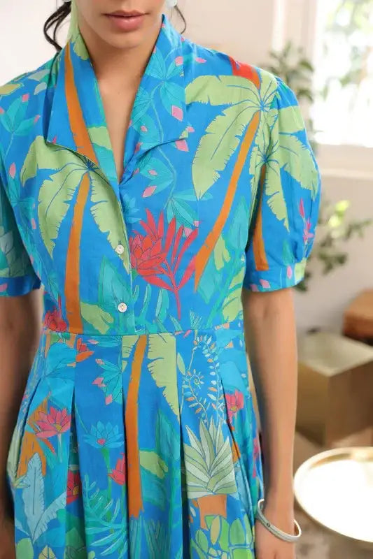 Jungle Symphony Vintage Cotton Dress