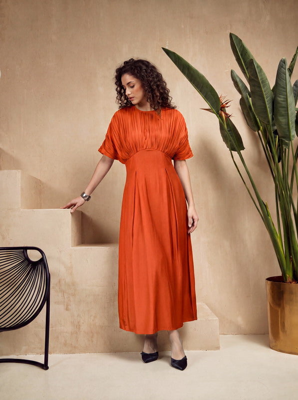 Sunset Bloom Russian Silk Dress
