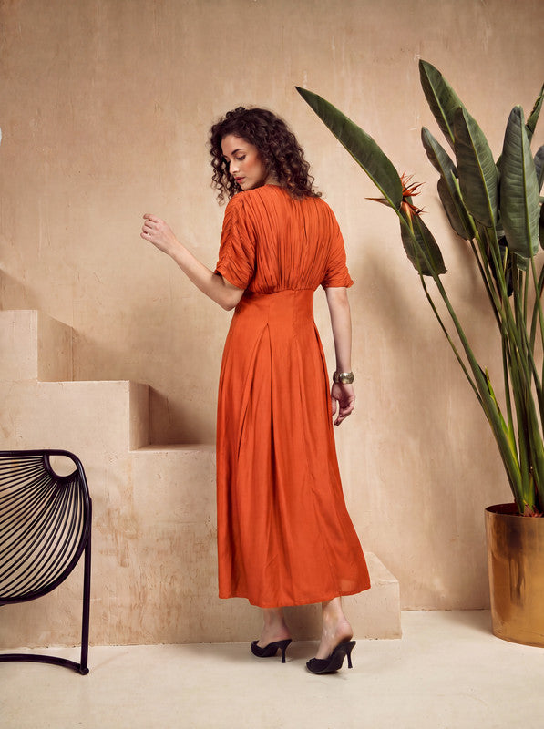 Sunset Bloom Russian Silk Dress