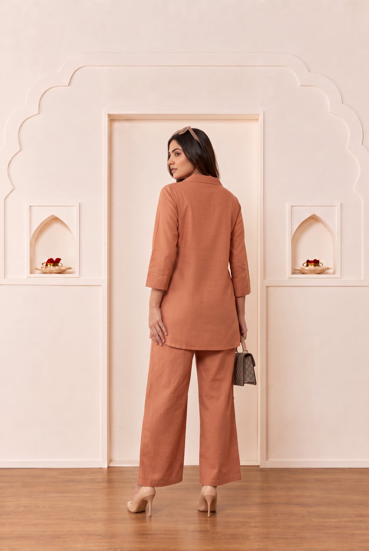 Terracotta Hummingbird Floral Cotton Flex Co-Ord Set