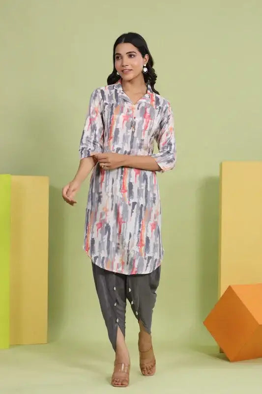 Chromatic Quilt Russian Silk Co-ord Set