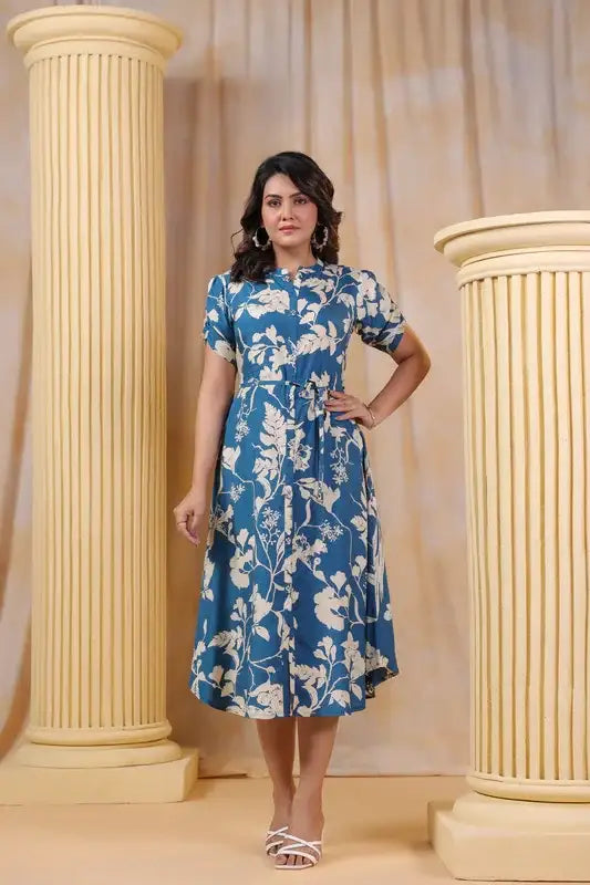 Floral Whisper Russian Silk Dress