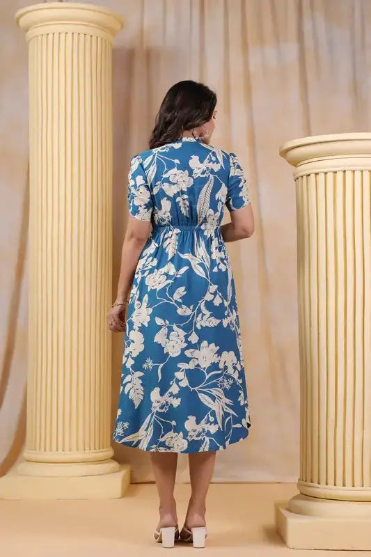Floral Whisper Russian Silk Dress