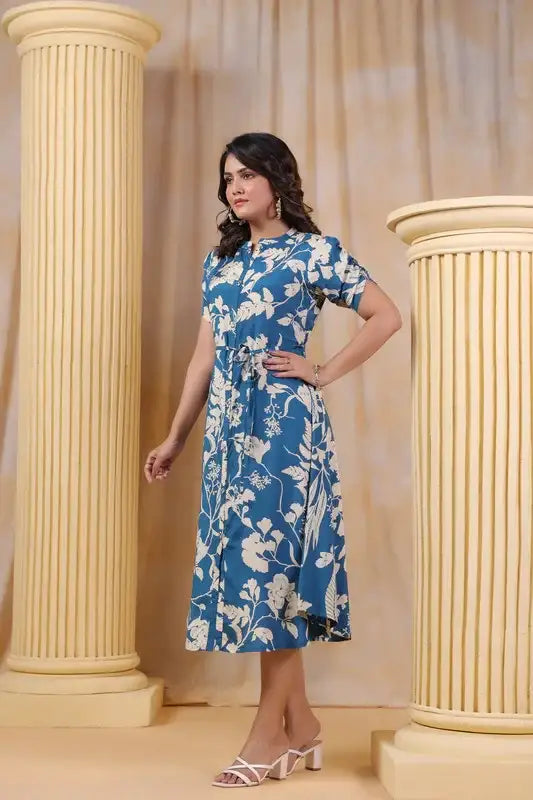 Floral Whisper Russian Silk Dress