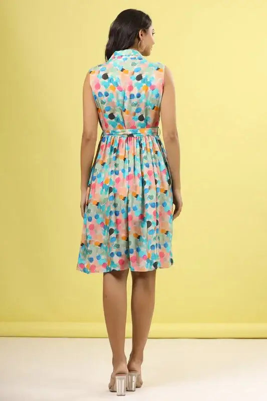 Vibrant Dots Russian Silk Dress