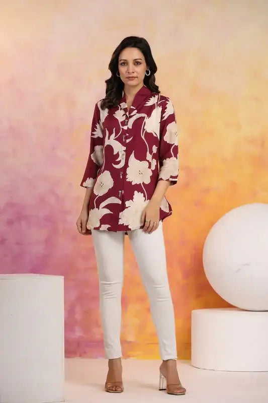 Berry Blossom Luxe Russian Silk Top