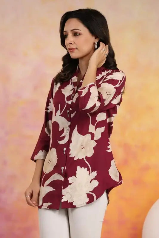 Berry Blossom Luxe Russian Silk Top