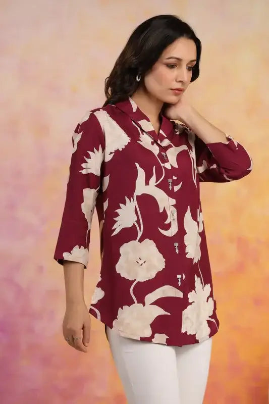 Berry Blossom Luxe Russian Silk Top