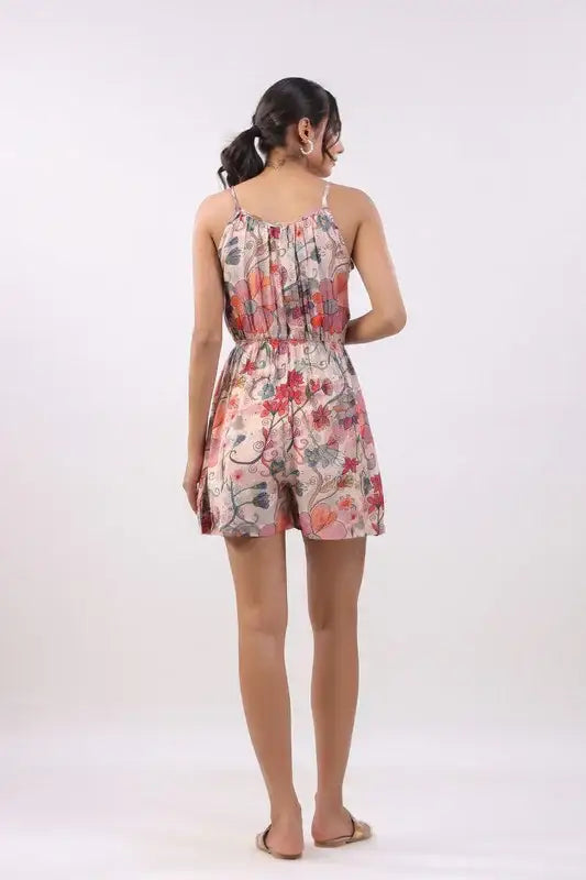 Blush Garden Breeze Muslin Silk Playsuit