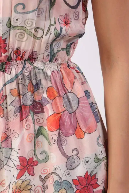 Blush Garden Breeze Muslin Silk Playsuit