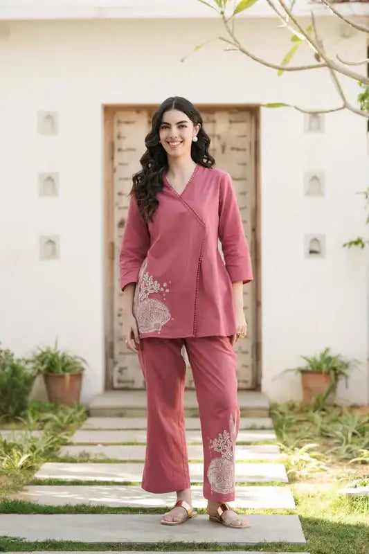 Rosette Grace Embroidered Cotton Flex Co-ord Set