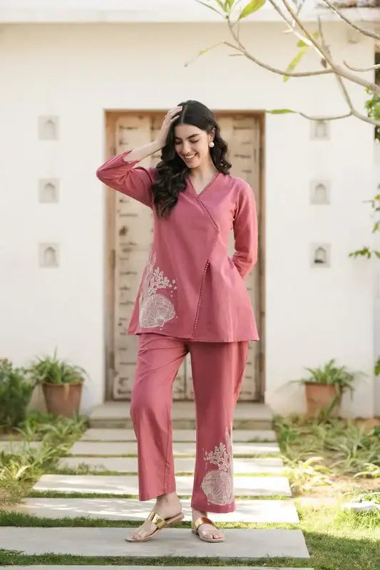 Rosette Grace Embroidered Cotton Flex Co-ord Set