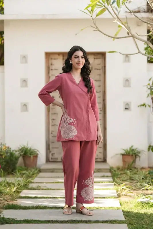 Rosette Grace Embroidered Cotton Flex Co-ord Set