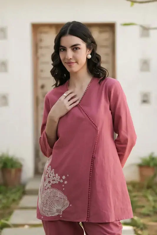 Rosette Grace Embroidered Cotton Flex Co-ord Set