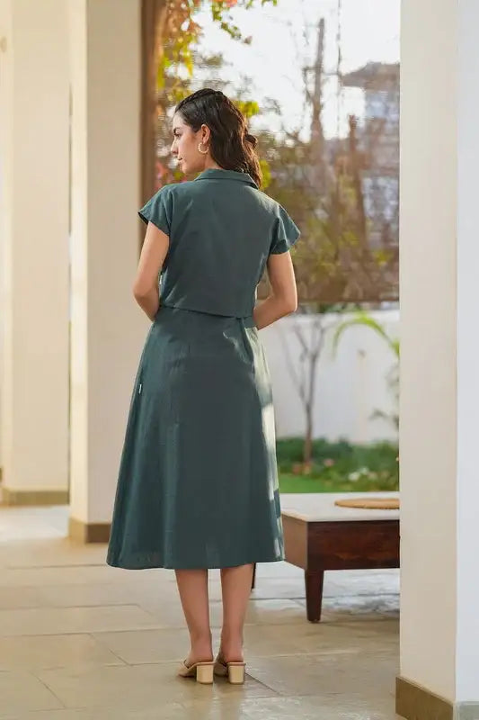 Petal Charm Jacket Cotton Flex Dress