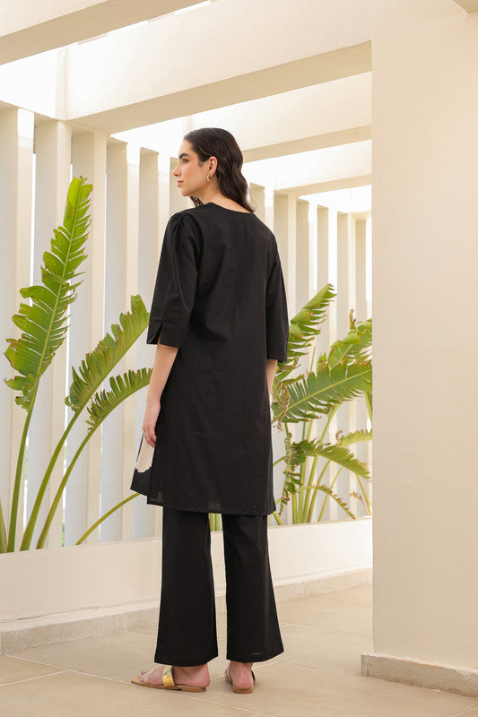 Ink Black Flora Cotton Co-ord Set