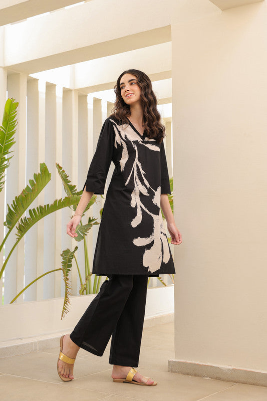 Ink Black Flora Cotton Co-ord Set