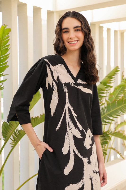 Ink Black Flora Cotton Co-ord Set