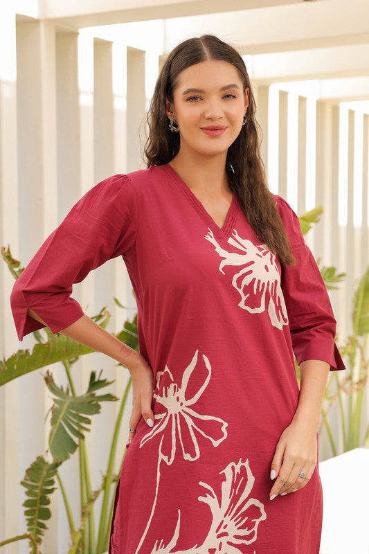 Cherry Peach Cotton Co-ord Set