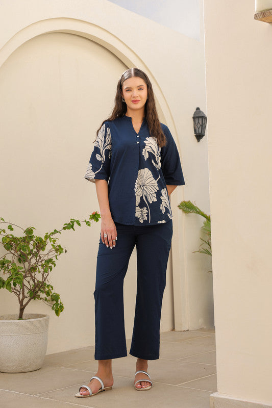 Oxford Blue Cotton Co-ord Set
