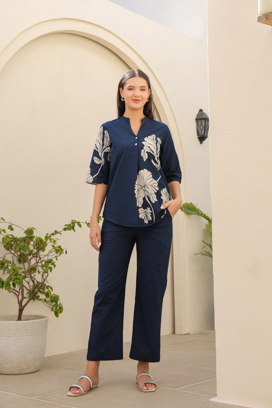 Oxford Blue Cotton Co-ord Set