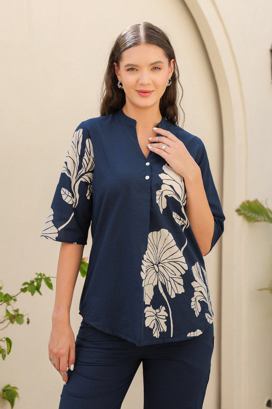Oxford Blue Cotton Co-ord Set