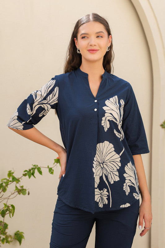 Oxford Blue Cotton Co-ord Set