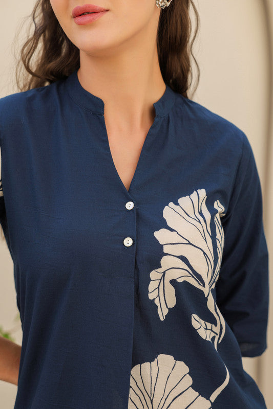 Oxford Blue Cotton Co-ord Set