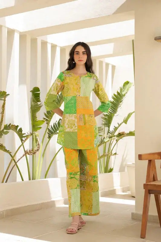 Lemon Dusk Cotton Co-ord Set