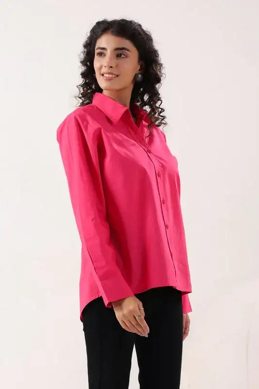 Fuchsia Flair Formal Pink Poplin Shirt