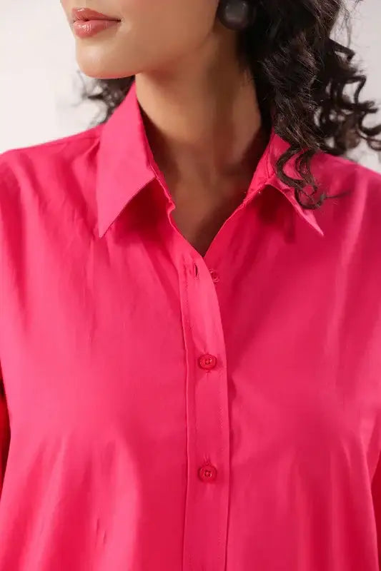 Fuchsia Flair Formal Pink Poplin Shirt