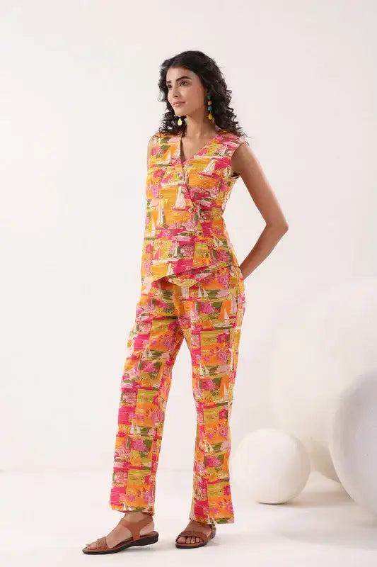 Sunburst Symphony Multi Cotton Co-ord Set