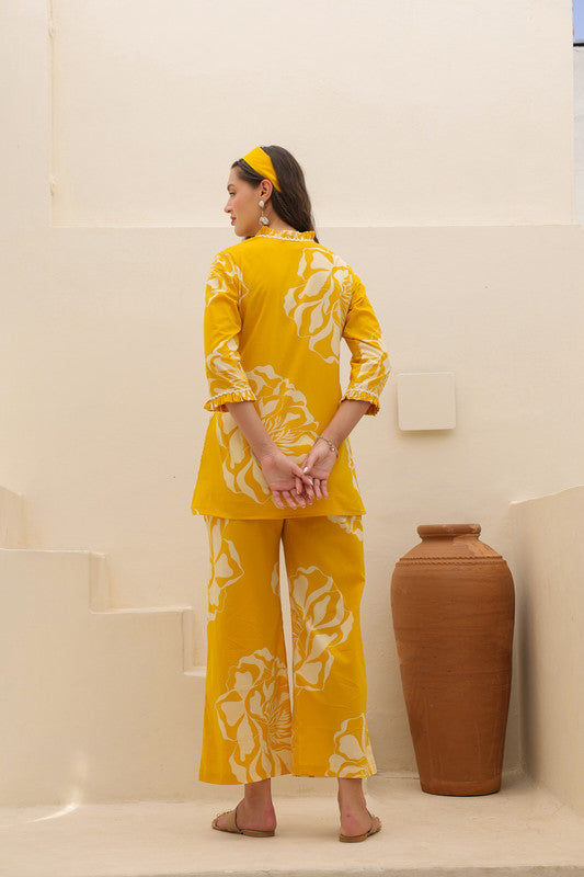 Sunflower Valley Yellow Cotton Co-ord Set