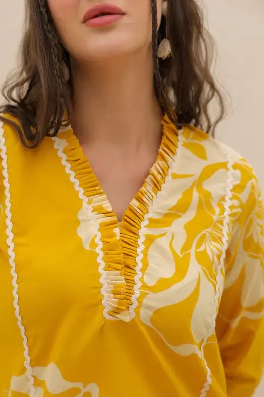 Sunflower Valley Yellow Cotton Co-ord Set