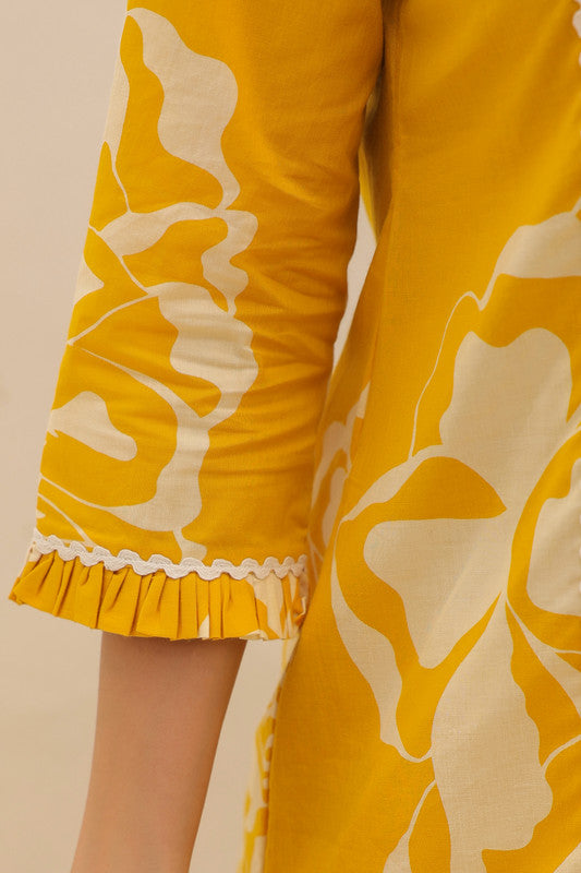 Sunflower Valley Yellow Cotton Co-ord Set