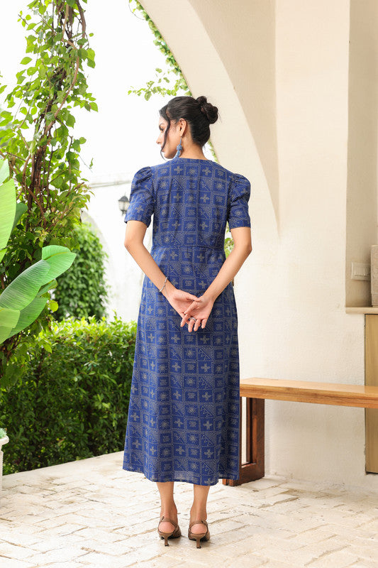 Geometric Grace Cotton Dress