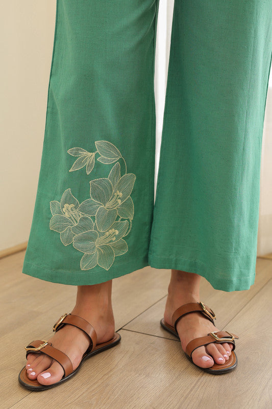 Aqua Embroidery Cotton Co-ord Set