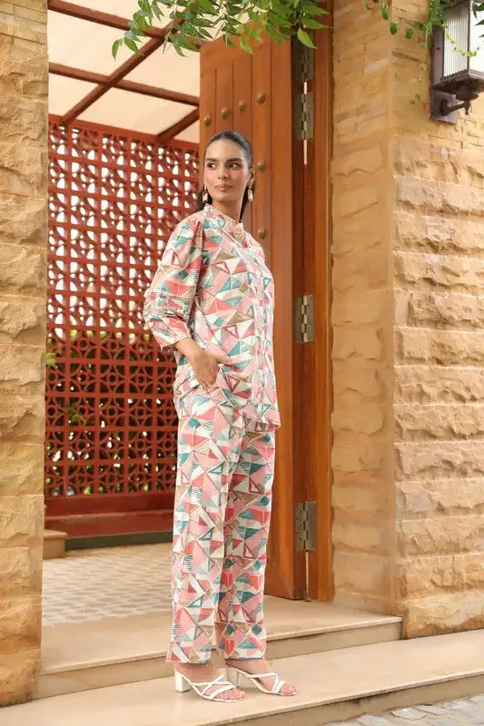 Pastel Mirage Geometric Print Co-ord Set
