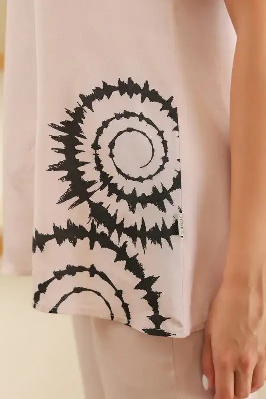 Soft Rosy Abstract Russian Silk Co-ord Set