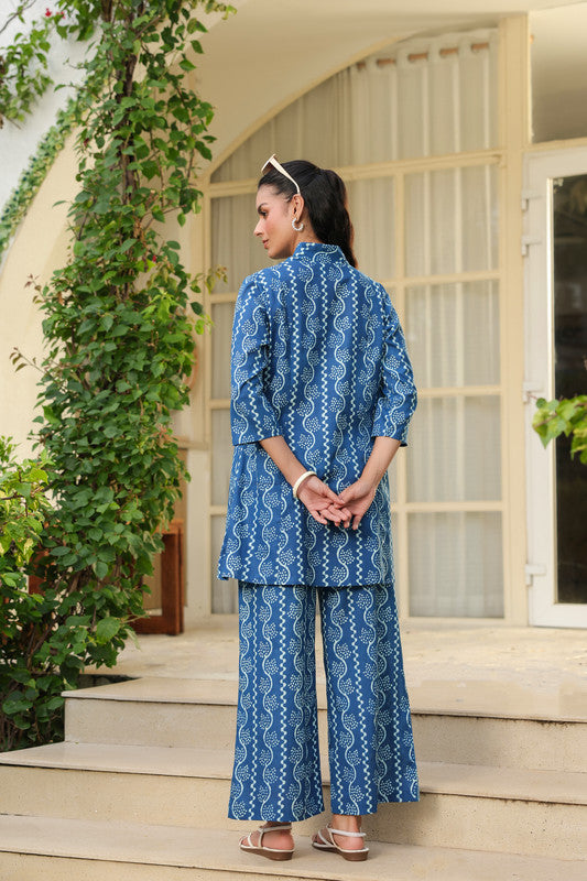 Azure Charm Printed Cotton Co-Ord Set