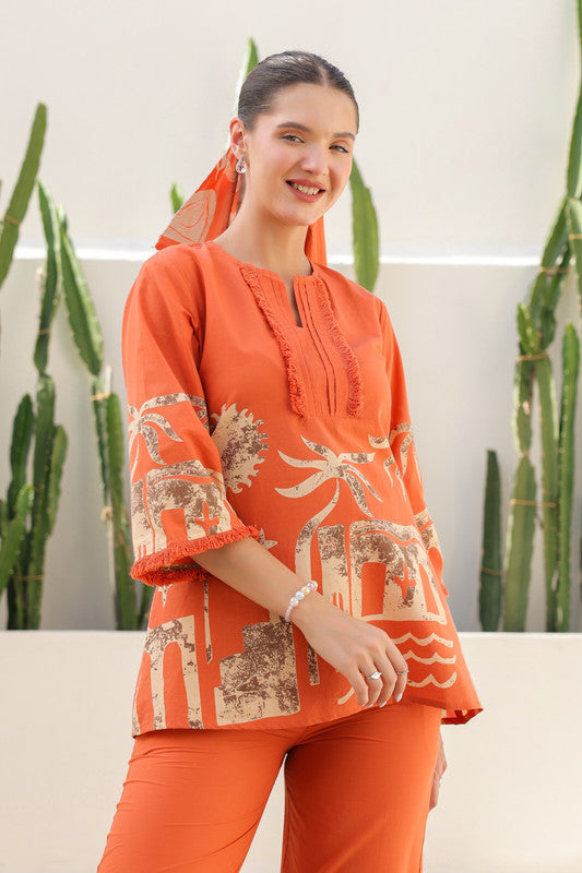Sun-Kissed Tropical Mist Cotton Co-ord Set