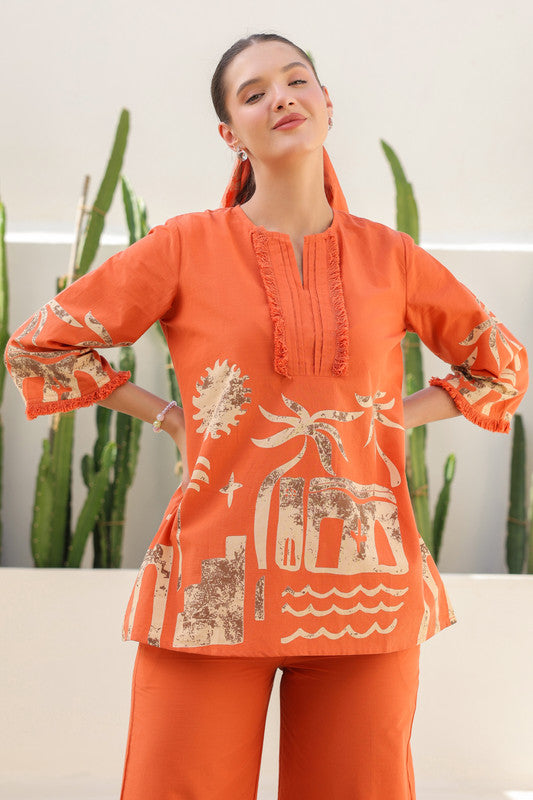 Sun-Kissed Tropical Mist Cotton Co-ord Set