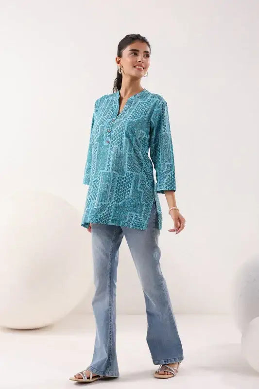 Everyday Ethnic Ensemble Turquoise CottonTop