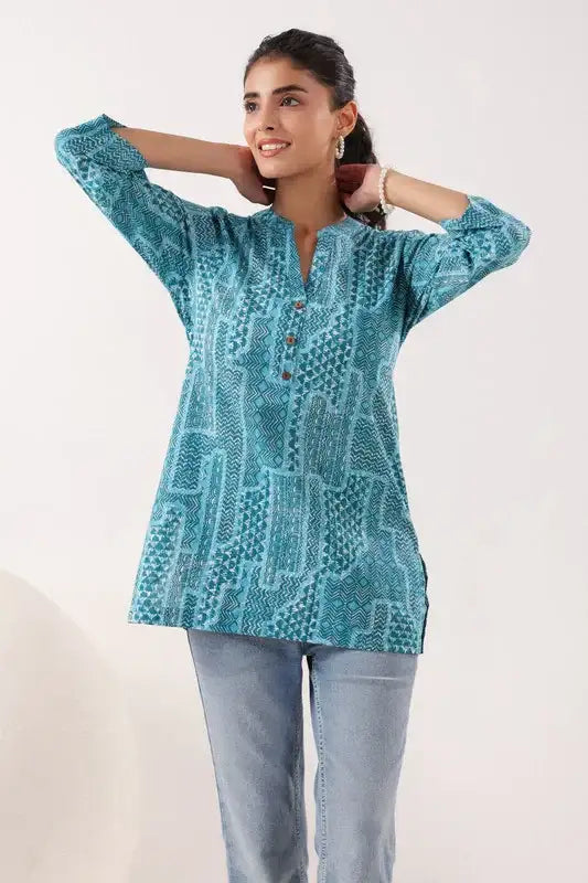 Everyday Ethnic Ensemble Turquoise CottonTop