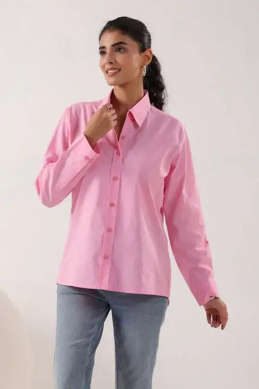 Gentle Hue Structured Pink Poplin Shirt