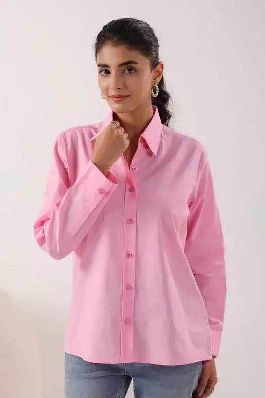 Gentle Hue Structured Pink Poplin Shirt