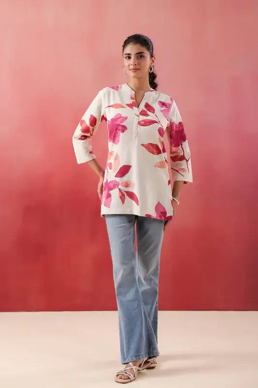 Blush Bloom Pink Cotton Flex Top