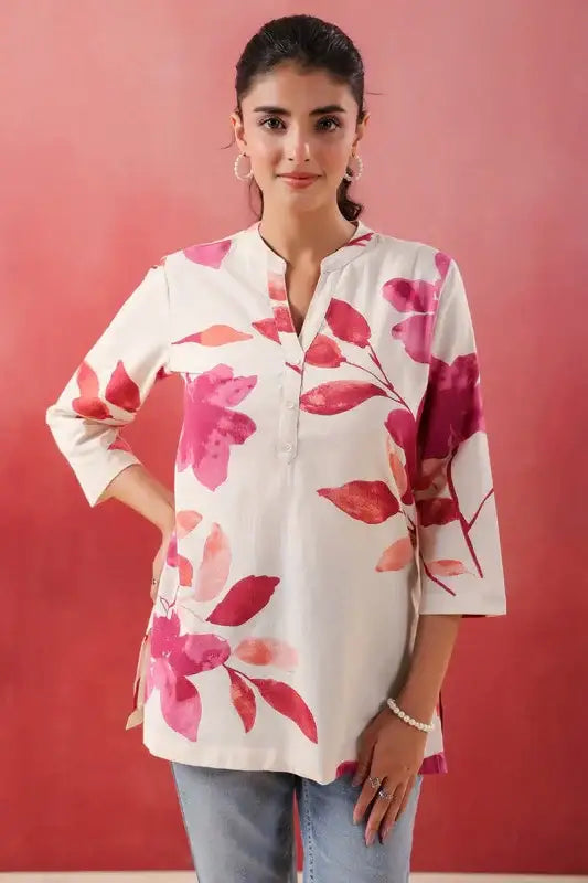 Blush Bloom Pink Cotton Flex Top