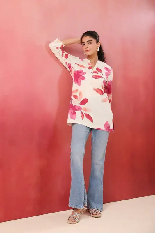 Blush Bloom Pink Cotton Flex Top